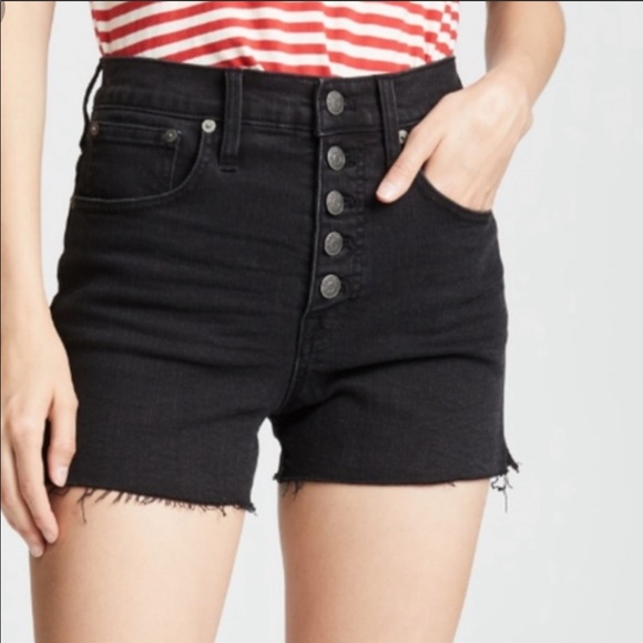 Madewell High-Rise Button Fly Denim Shorts - Picture 1 of 8